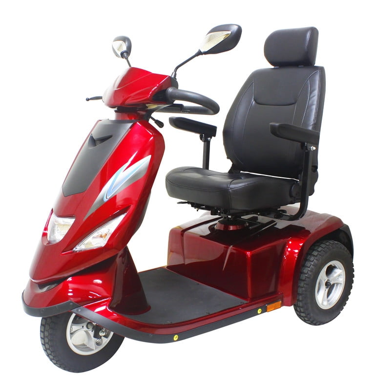 Scootmobiel 3- wiel Bluster met snelheid van 15 km per uur in kleur rood