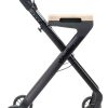 Rollator Rollbuddy met omgekeerd remsysteem, ijzersterk lichtgewicht model in matzwarte kleur, zijaanzicht op witte achtergrond.