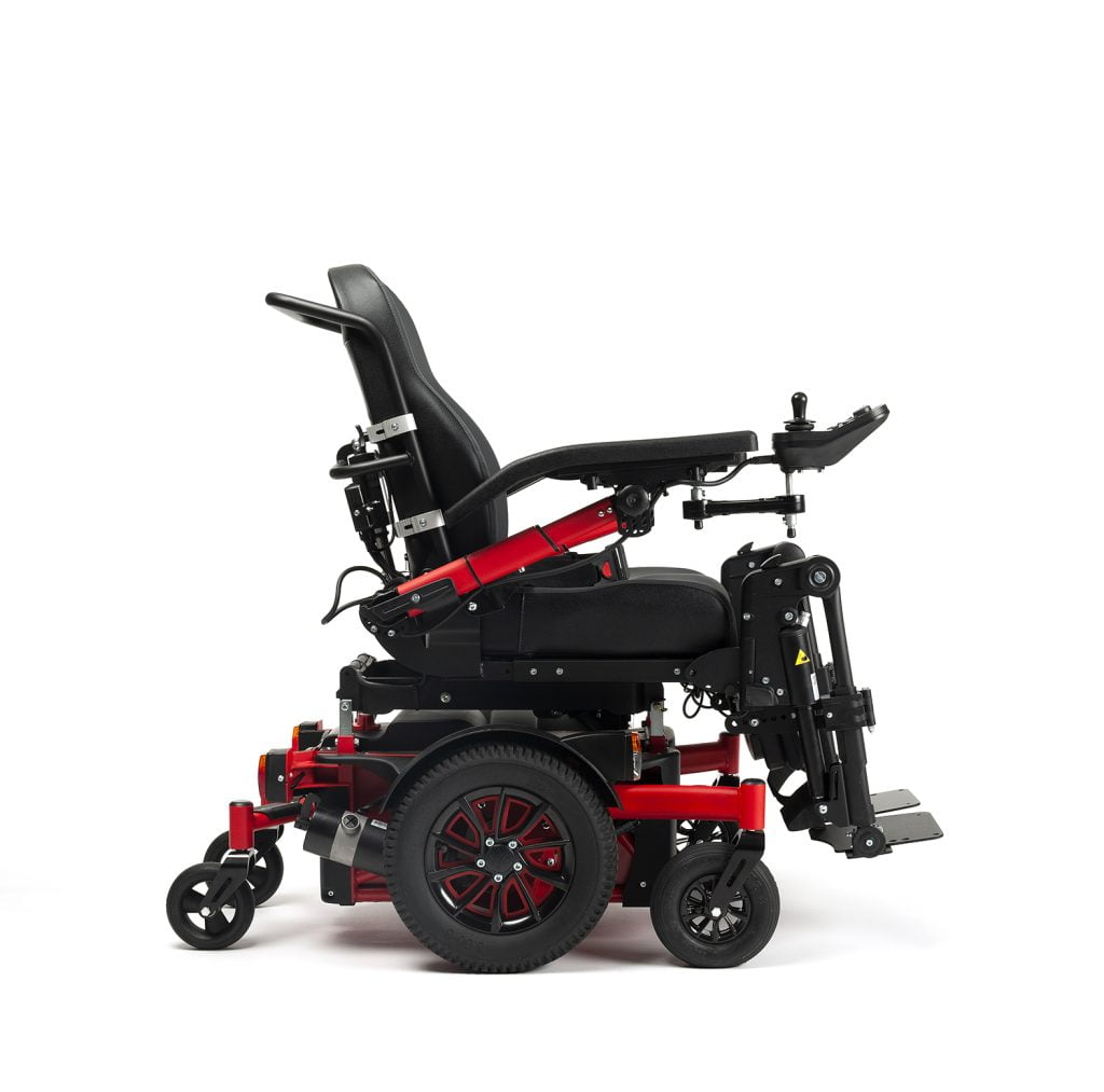 Elektrische Sigma rolstoel van het merk Vermeiren in de kleur rood