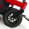 Elektrische Sigma rolstoel van het merk Vermeiren in de kleur rood detail wiel