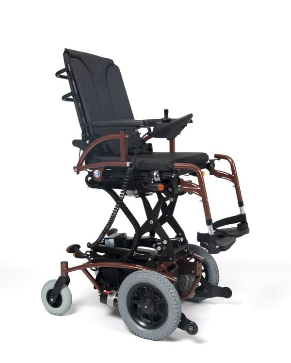 Elektrische rolstoel Navix Vermeiren met voorwielaandrijving in hoogte verstelbaar elektrisch in kleur bruin