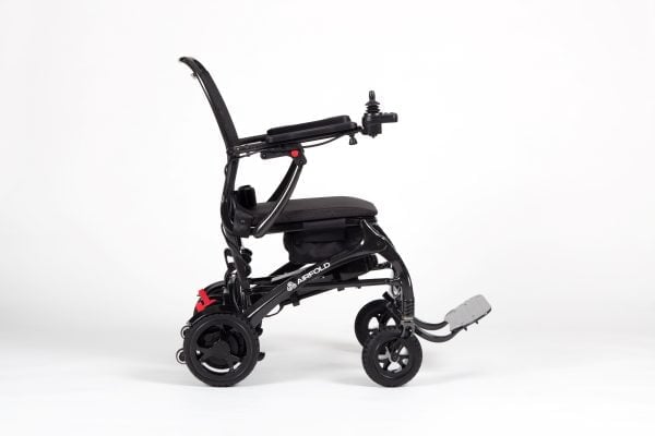 Elektrische rolstoel Airfold van het merk Drive medical opvouwbaar binnen enkele seconden, zijzijde