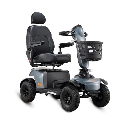 Scootmobiel Excel Galaxy Compact II EVO in de kleur donkergrijs.