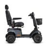 Scootmobiel Excel Galaxy Compact II EVO in de kleur donkergrijs. Dit is de zijzijde.