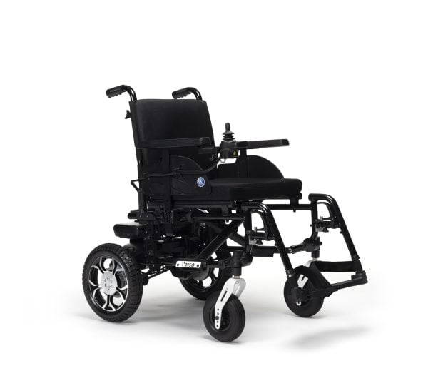 elektrische rolstoel Verso met afneembare accu zodat zeer licht om mee te nemen. Verkrijgbaar in diverse kleuren en afgestemd op uw wensen.