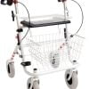 Premis rollator standaard in de kleur Wit met rode strepen