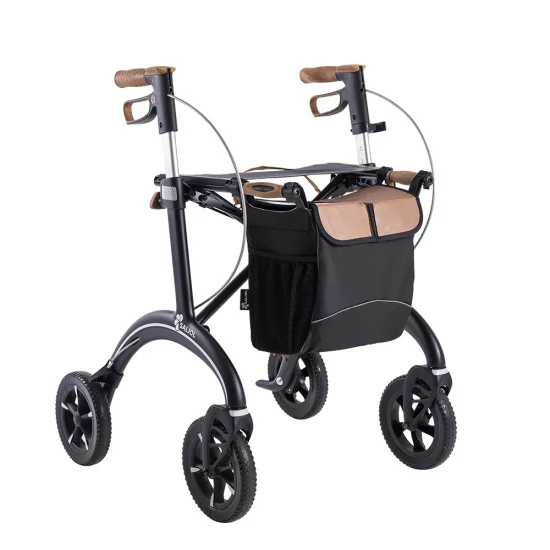 Saljol rollator carbon in de kleur matzwart