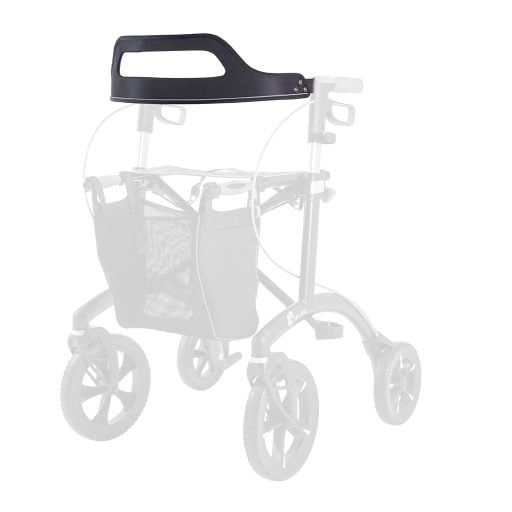 Rugsteun Saljol rollator Allround zwart Zwarte rugsteun voor Saljol Allround rollator, accessoire van 75 cm lengte, gemonteerd op rollatorframe.