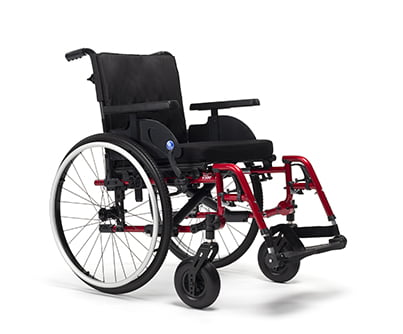 Vermeiren rolstoel V500 Light in drie zitbreedtes in de kleur rood van Thuiszorgwinkel.nl