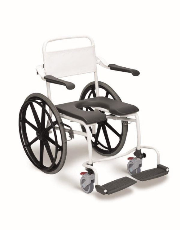 Douche en toilet rolstoel van het merk Linido met zachte zitting