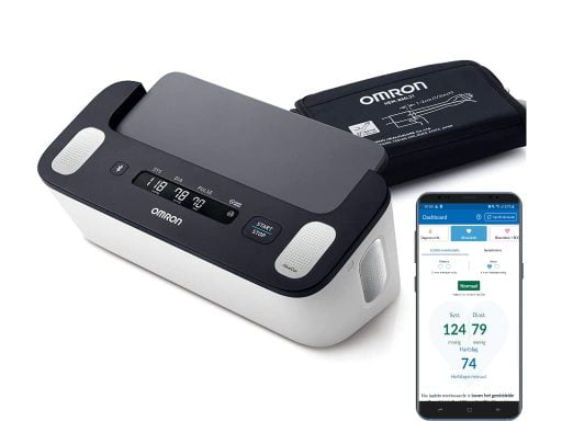 Dit is de OMRON Complete. Het is een bloeddrukmeter en ECG