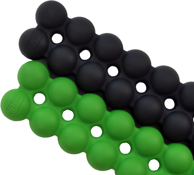 Dit zijn de zwarte en groene Spinefitter van het merk Sissel