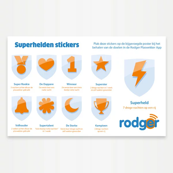 Rodger Superheld beloning pakket stickervel