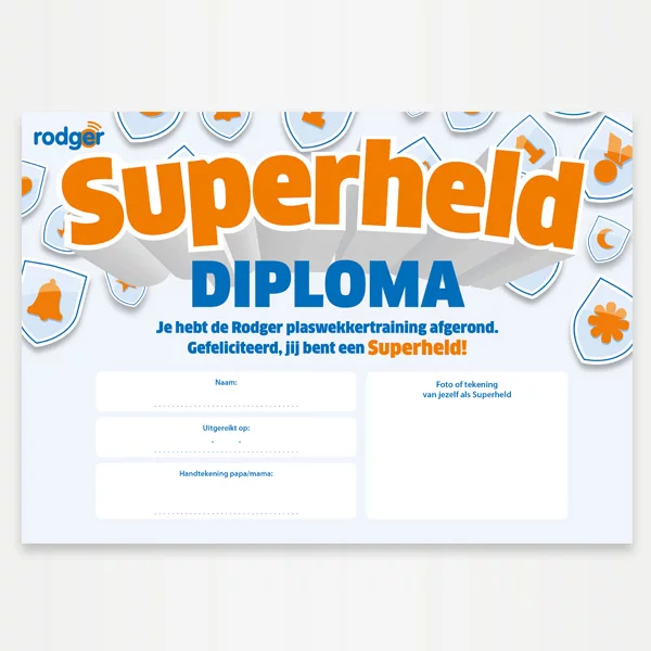 Rodger Superheld beloning pakket diploma
