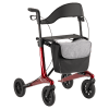 De MultiMotion Carbon rollator combineert een elegant design met ultiem gebruiksgemak. Kleur rood.