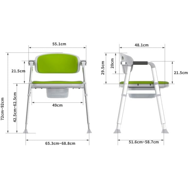 De MultiMotion Commode douchestoel is een praktisch hulpmiddel omdat deze zowel geschikt is voor gebruik onder de douche als naast een bed of ergens anders in huis als toiletstoel.