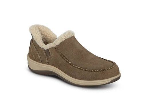 Lorin bruin zijkant thuiszorgwinkel.nl De bruine Lorin moccasin van orthofeed