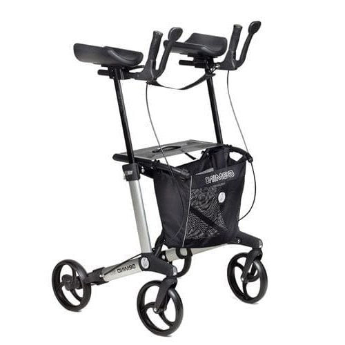 De Gemino 60 Walker is een lichtgewicht buiten rollator met elleboogondersteuning.