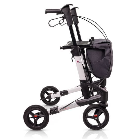 De Topro Troja rollator 5G in de nieuwste BLACK SERIES in de kleur Zilver.