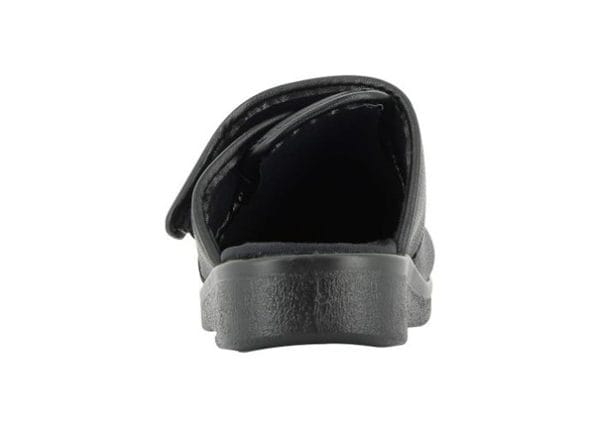 Verbandslipper Grenoble in de kleur Zwart bezien van de achterzijde.