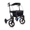 Topro Olympos ATR Black Series rollator maat M Slim met offroad-wielen, zwarte tas en rugsteun op witte achtergrond