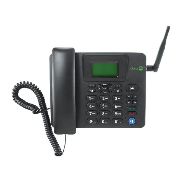 Bureautelefoon Doro 4100h met een simkaart. ook met een antenne.