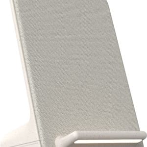 Stijlvolle standaard voor draadloos opladen van uw Aurora toestellen A10, A20 en A30 in de kleur wit. Dit is de voorzijde.