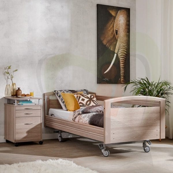 Hoog/laagbed Presstige 1000 in de kleur grijs eiken.