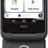De Doro Aurora A20, een inklapbare smartphone is geschikt voor gebruikers die eenvoud en functionaliteit zoeken. Dit is de antracietgrijze uitvoering.