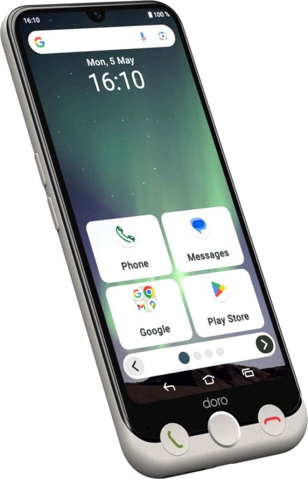De Doro Aurora A30 met zijn grote, duidelijke display combineert eenvoud en de mogelijkheid om ondersteuning te krijgen van familie en vrienden, met een prachtige visuele ervaring. Hij heeft ook twee camera's, een speciale cameraknop en een grote batterij voor een lange levensduur. Deze is in de kleur antraciet grijs.