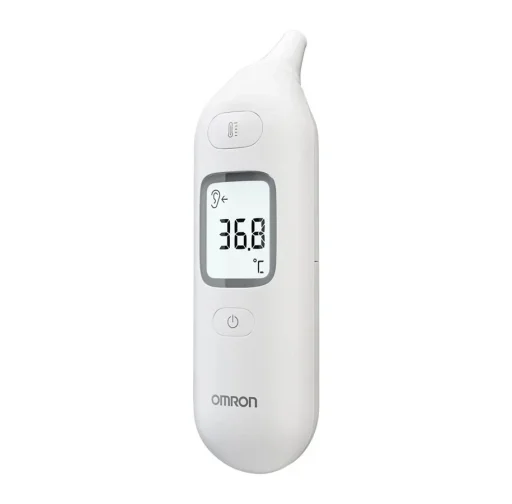 Witte Omron Gentle Temp 533 infrarood oorthermometer met digitaal display 36,8 °C