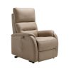 Sta-op stoel Modena met 4 motoren in taupe stof, comfortabele relax- en opsta fauteuil met hoge rug en dikke armleuningen