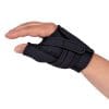 Comfort Cool duim CMC rustspalk links in zwart, met open vingers en stevige ondersteuning van duim en pols