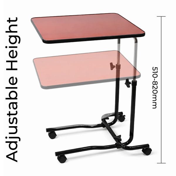 Bedleestafel Canterbury met verstelbare hoogte en kantelbaar blad, verrijdbaar voor lezen of eten naast het bed