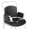 Anti-slip comfort set voor Etac Clean douche-toiletrolstoel met zwarte zitting, rugkussen en armsteunkussens