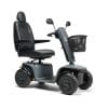 Vermeiren Sync scootmobiel in grijs met hoge stoel, spiegels en voormand op witte achtergrond
